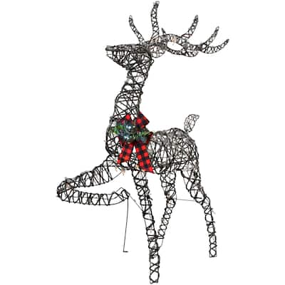 60.25" Lighted Reindeer Stag Christmas Decoration