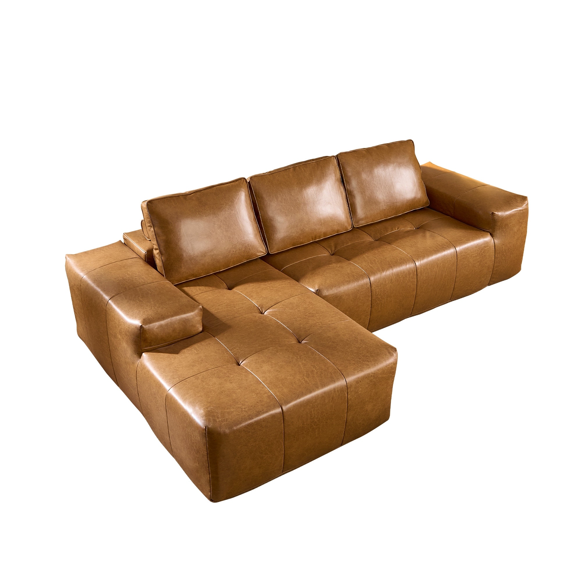 nahoo♪② HOOOWOOO Mid-Century Modern Upholstery Fabric L-shaped Sectional