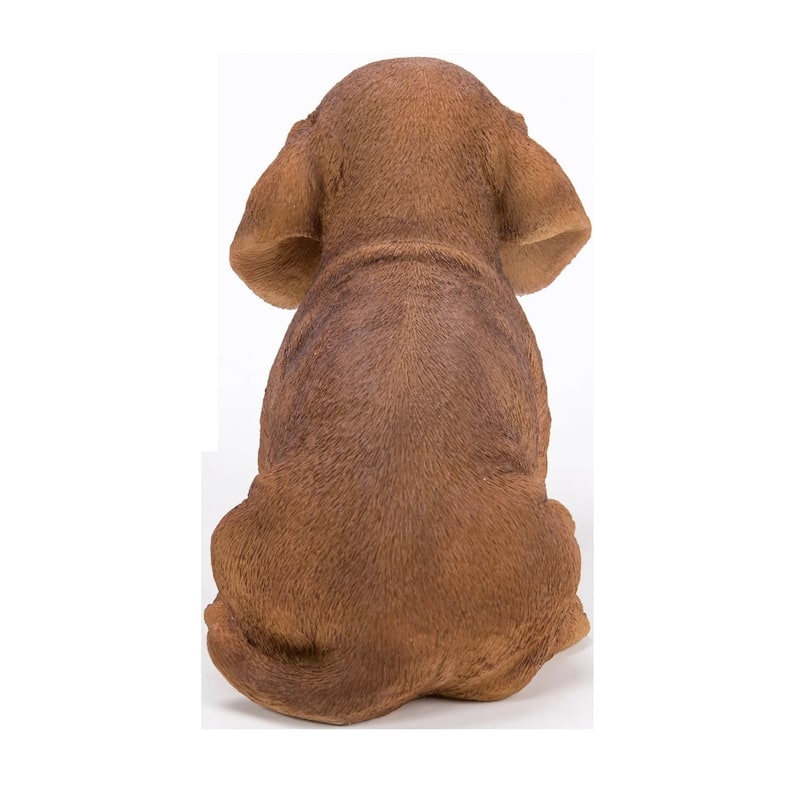 Sitting Dachshund Puppy Outdoor Garden Statue - 8.25"