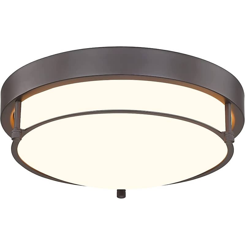 12 Inch 2-Light Flush Mount Light Fixture, Modern Ceiling Light - Oil Rubbed Bronze