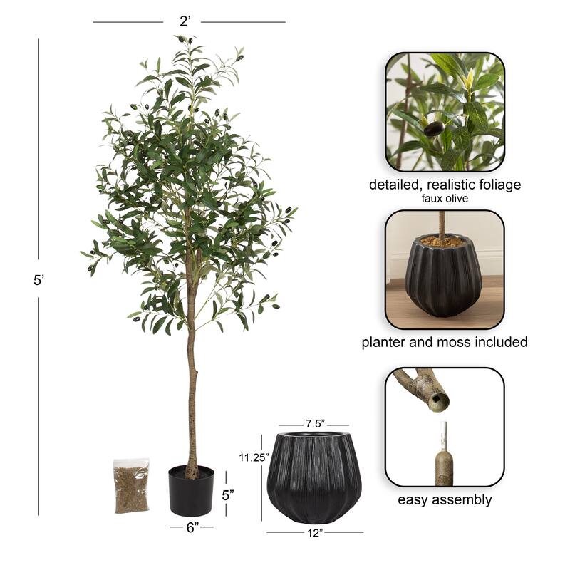 Kate and Laurel Oliveira Faux Olive Tree