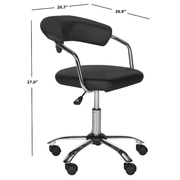 SAFAVIEH Office Black Pier Desk Chair - 20.7" x 20.9" x 27"