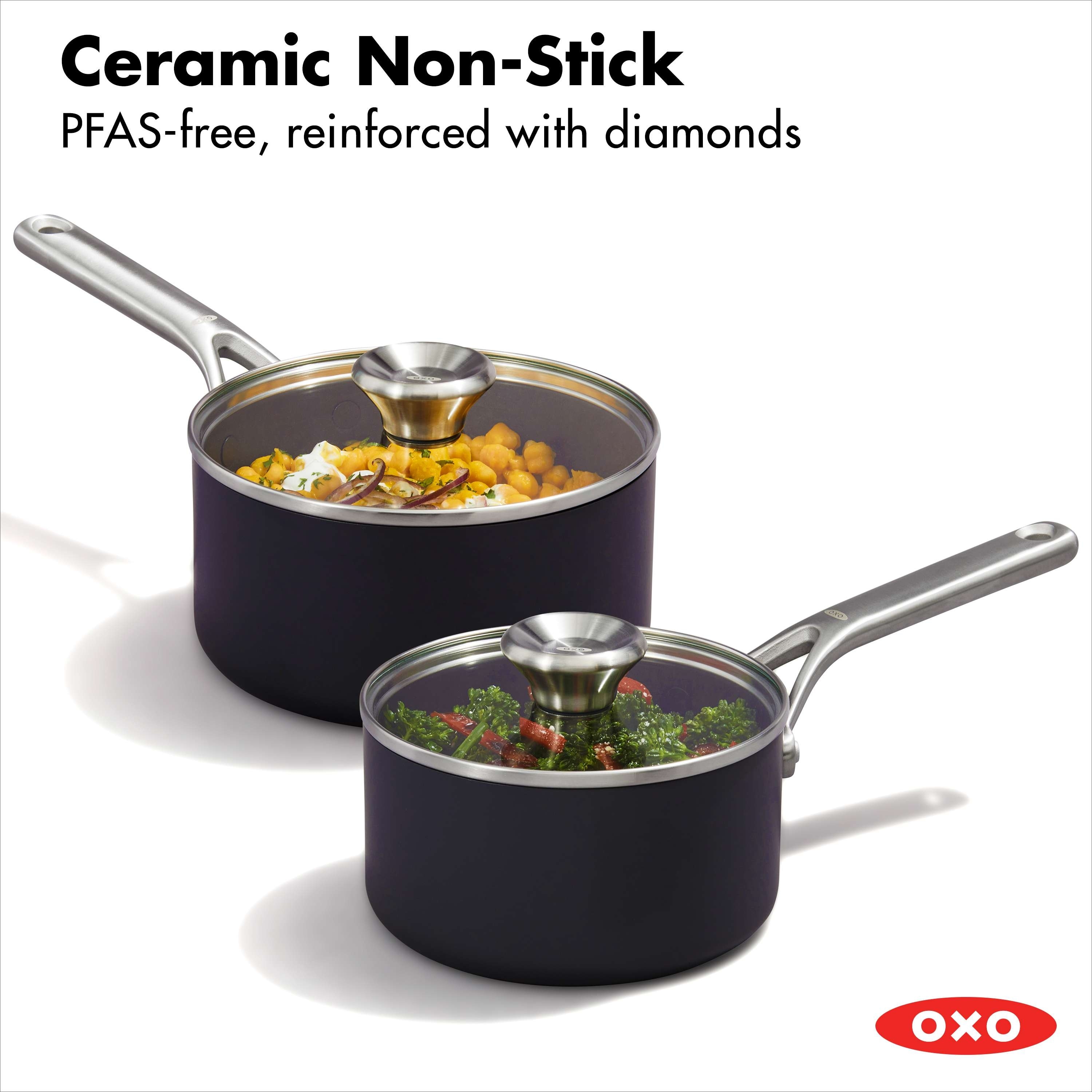 OXO Professional Ceramic Non-Stick 4-Piece Saucepan Set - Bed Bath