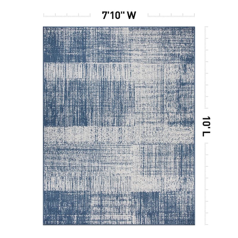 World Rug Gallery Distressed Boxes Indoor/Outdoor Area Rug