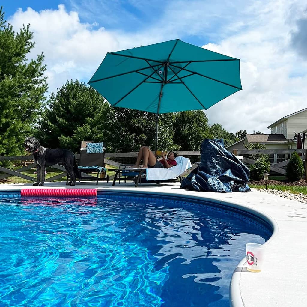 PURPLE LEAF 11 ft Round 360 Degree Rotation Patio Cantilever Umbrella