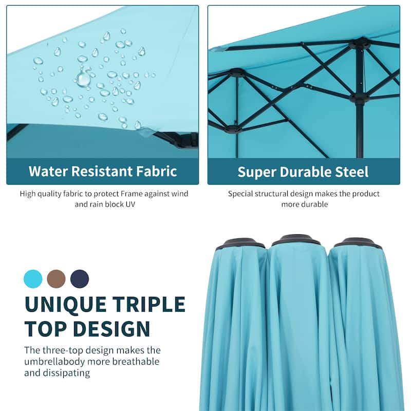 Autlaycil 13 ft Patio Umbrella with Crank For Outdoor Umbrella Base Included