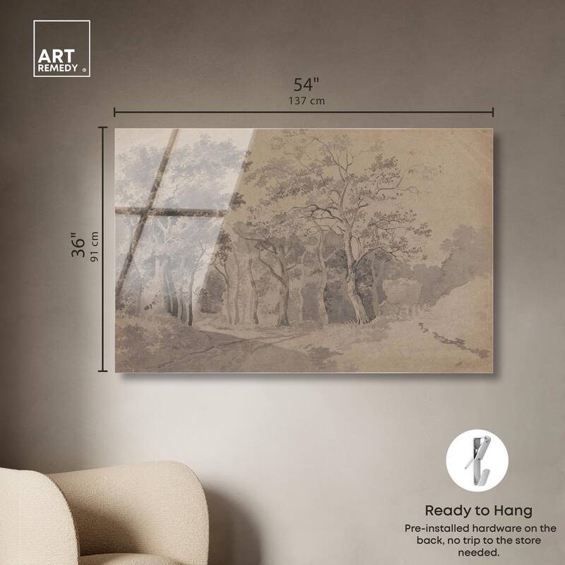 Grove with Road and Haycart Acrylic by Art Remedy, Ready to Hang