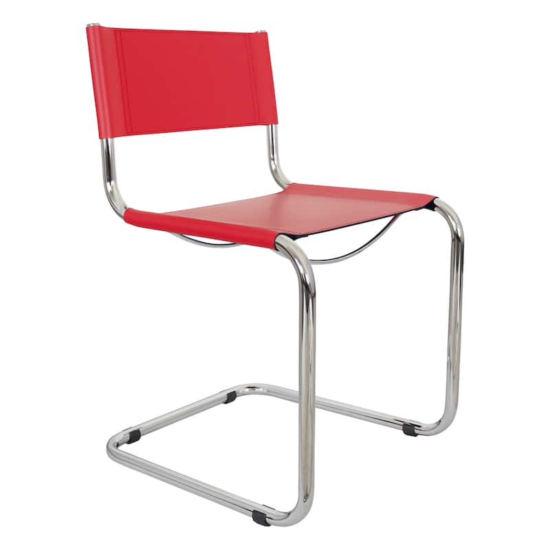 Breuer Chair Company Mart Stam Cantilever Side Chair w/ Chrome Frame (Various Bonded Leather Colors)
