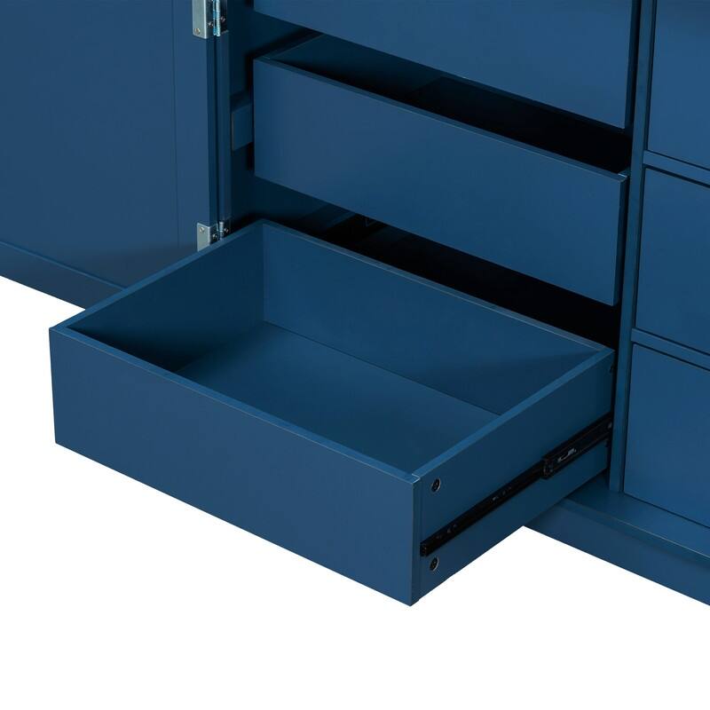 Freestanding 72"Tall Kitchen Pantry with Drawers, Door Shelves, Adjustable Shelves and Pull-out Trays