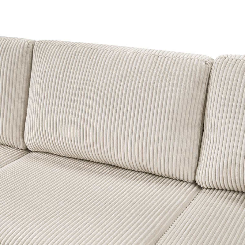 Roomfitters Oversized U-Shaped Sectional Sofa with Chaise Lounge and 3 Throw Pillows for Living Room