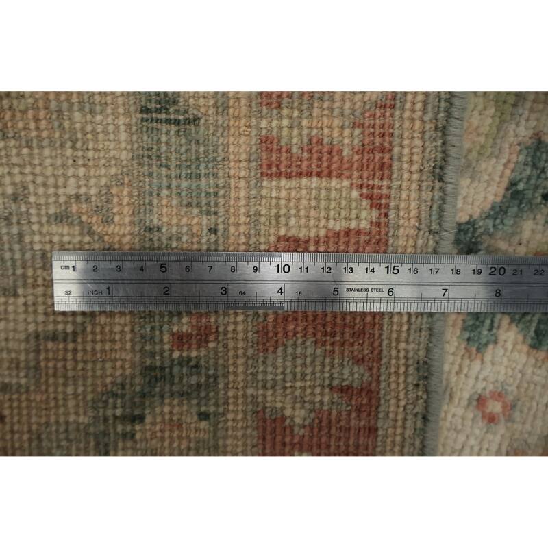 Hand Knotted Oriental 100% Wool Carpet Transitional Floral Beige & Ivories Oushak Area Rug - 3' 0'' X 2' 1''