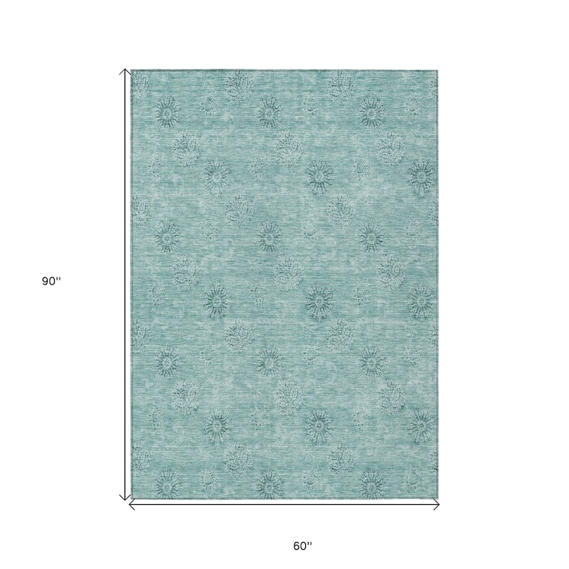 HomeRoots Floral Transitional Rectangle Outdoor Rug