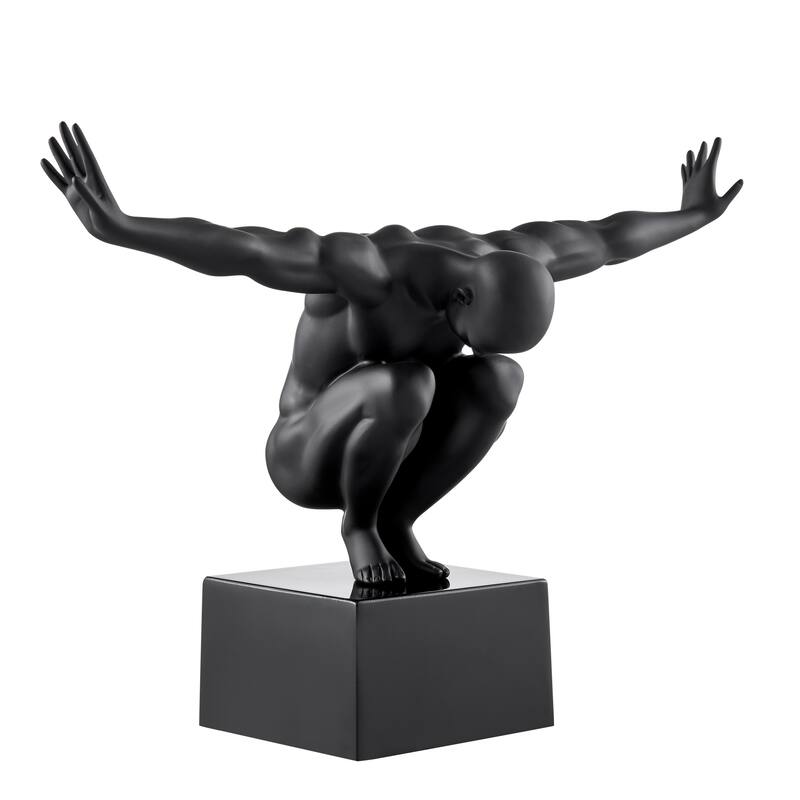 Saluting Man Resin Handmade Sculpture - N/A