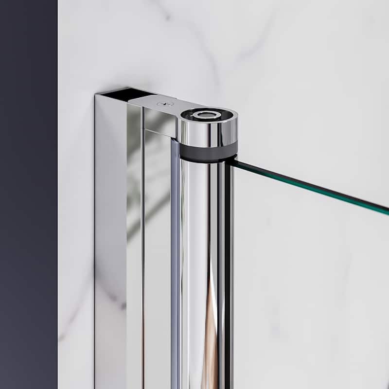 Elegant Adjustable Width Frameless Pivot Swing Shower Door with 1/4 inch Transparent Tempered by Certified Glass Door