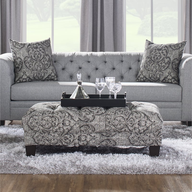 Roundhill Furniture Berliton Fabric Tufted Oversized Ottoman