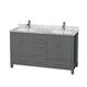 Option Dark Gray / White Carrara Marble Top / Brushed