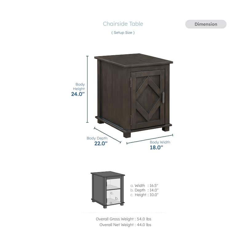 Varlet Rectangular Wood Chairside Table