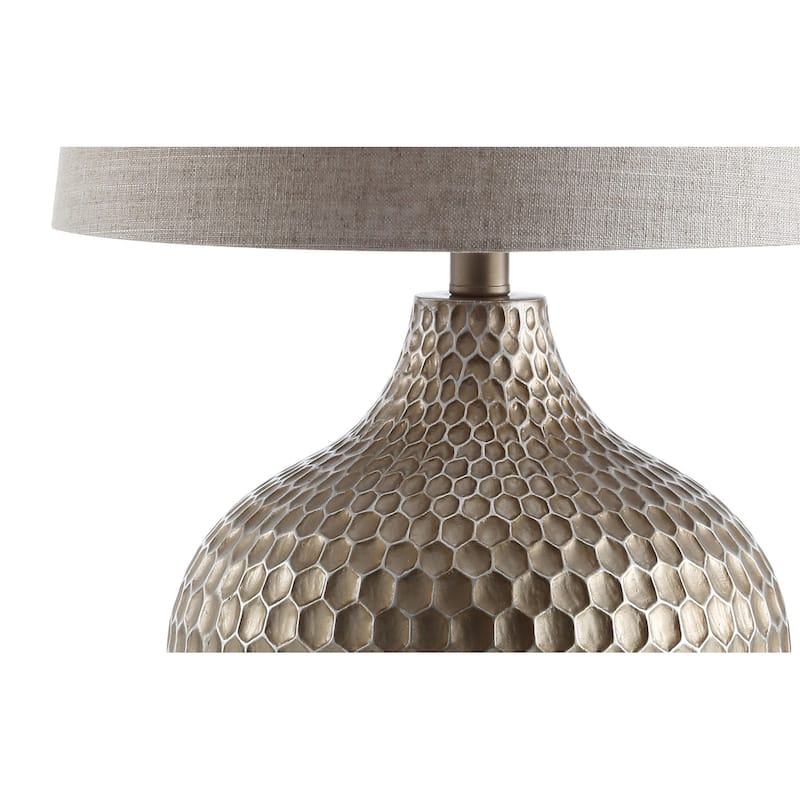 Mackenzie 22" Honeycomb LED Table Lamp, Antique Brown by JONATHAN Y
