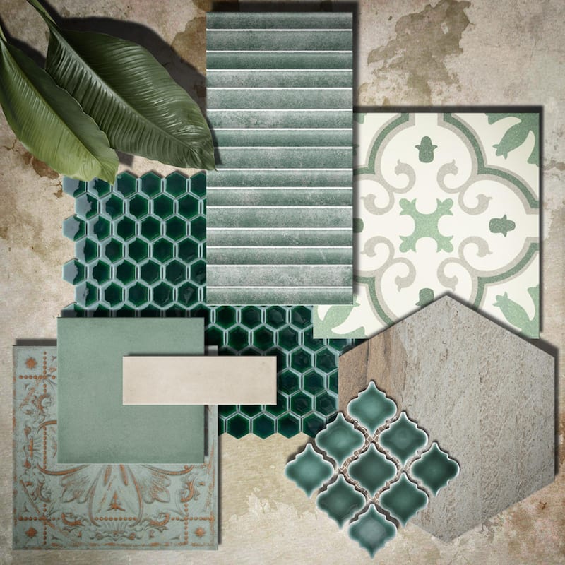 Merola Tile Rubik Aloe 5-7/8" x 11-3/4" Ceramic Wall Tile
