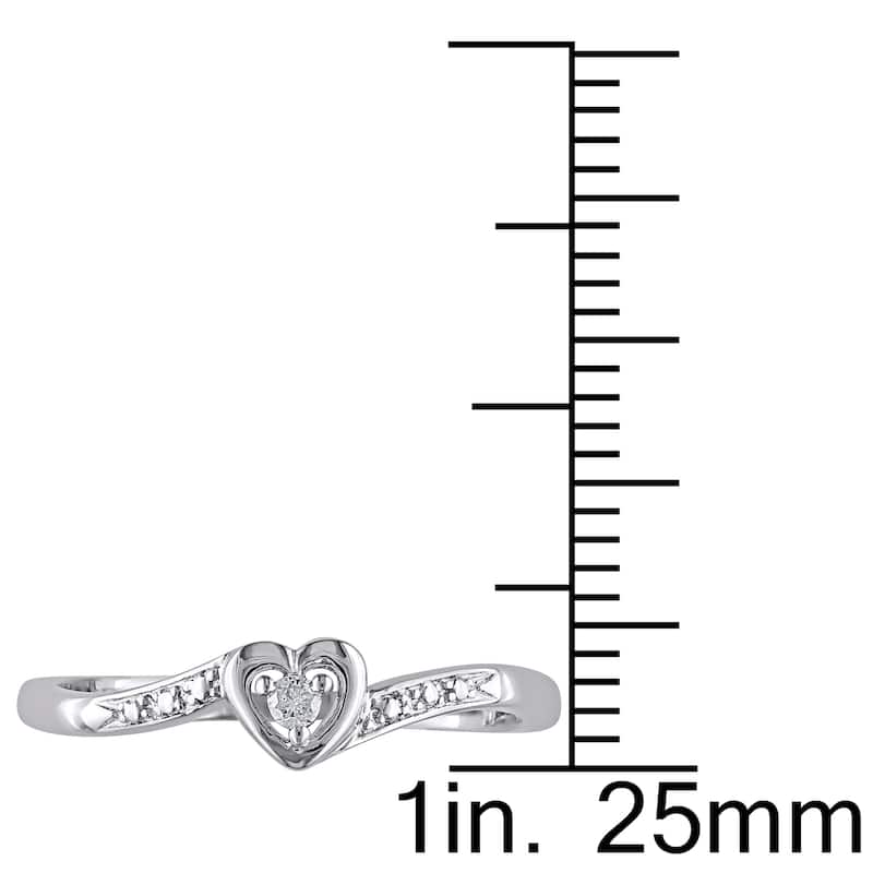 Miadora Sterling Silver Diamond Heart Promise Ring