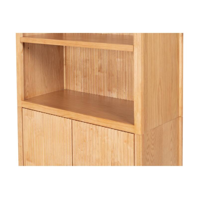 SAFAVIEH Couture Elladora Ribbed Front Wood Bookcase - 34"W x 15"D x 76"H