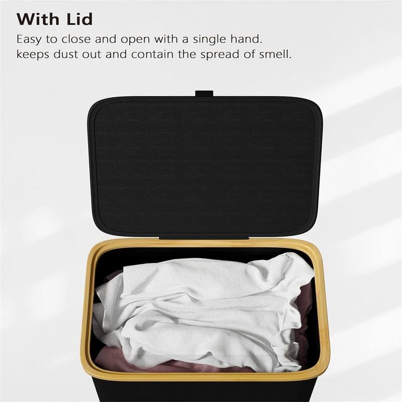 Laundry Hamper with Wheels and Lid - 17.5"L x 13.25"W x 30.25"H