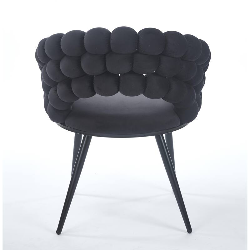 Fabric Modern Chairs (Set of 2) with Golden Iron Tube Legs, Soft Cushions, and Comfortable Backrest