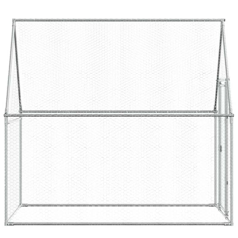 vidaXL Chicken Cage Silver 39.4"/78.7"/157.5"x39.4"x74.8" Galvanized Steel