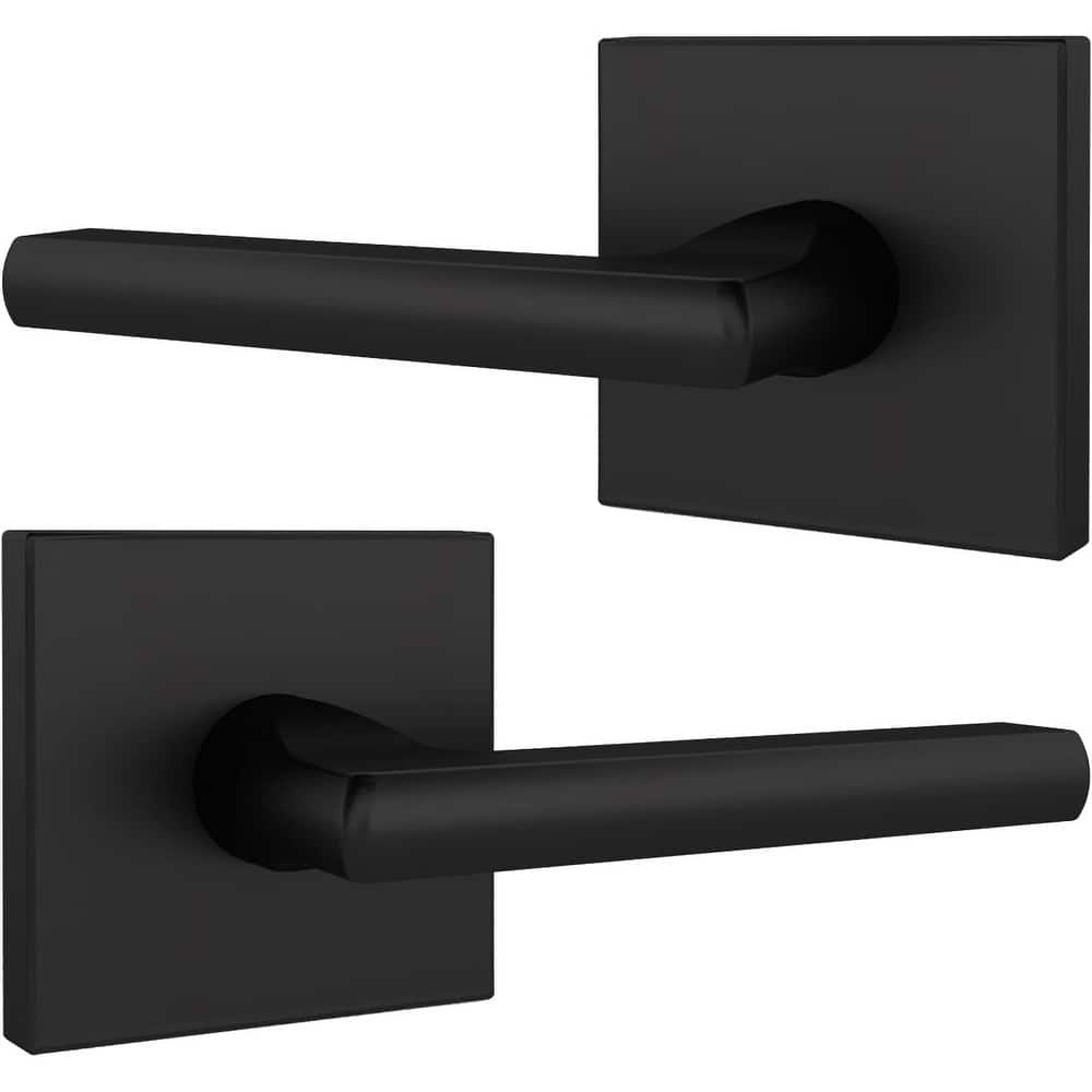 Mega Handles PRIME Reversible Dummy Interior Door Levers with Square Rosette for French Doors & Closets, Modern Stainless Steel