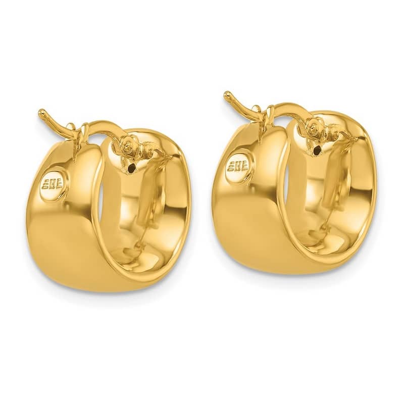 Curata 14k Yellow Gold Polished 15x9.3mm Wide Hoop Earrings