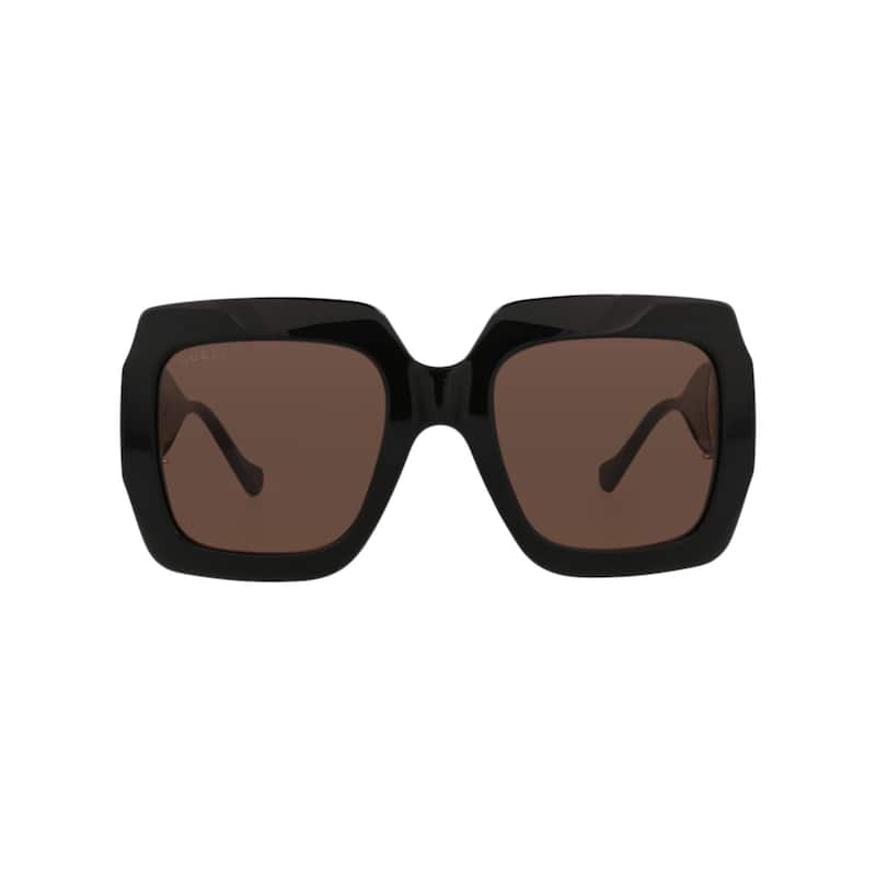 Gucci Square-Frame Injection Sunglasses - Black Black Brown - Black - Brown Lens