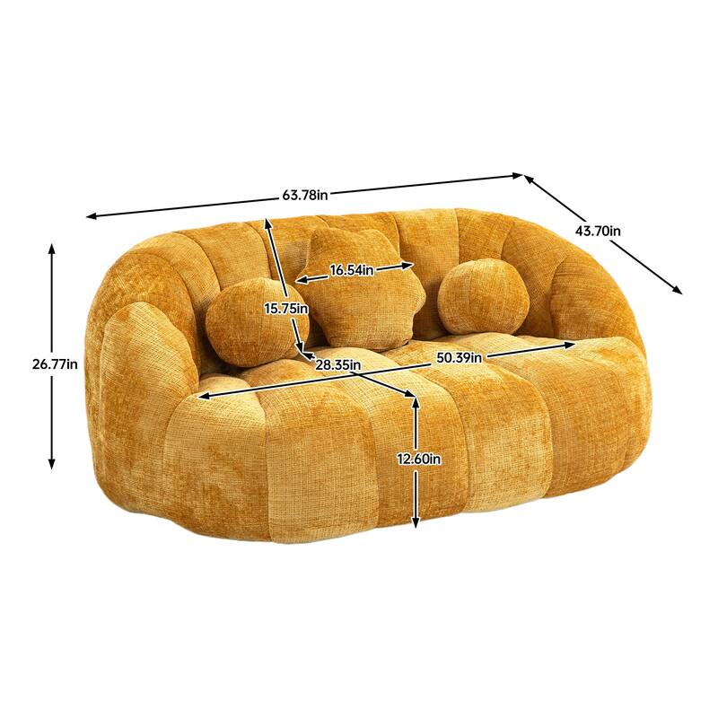 HOMEFUN Chenille Upholstered Durable Comfort Lounger Bean Bag Lazy Sofa