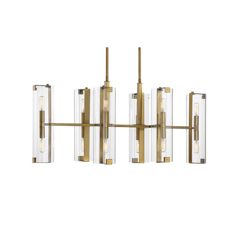 Savoy House Winfield 12 Light 38" Wide Linear Chandelier - Warm Brass