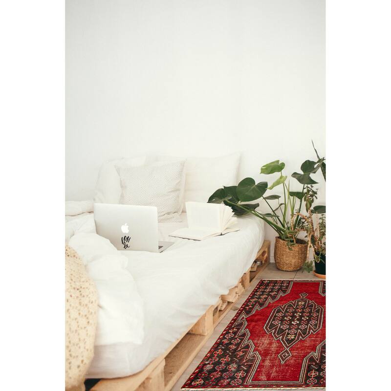 ECARPETGALLERY Hand-knotted Andelz Red Wool Rug - 3'7 x 5'10