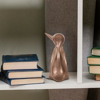 Allan Andrews Antique Brass Ceramic Penguin Sculpture - 10.75"H x 4.5"W