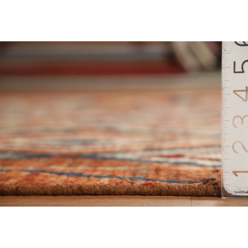 Moroccan Oriental Area Rug Hand-Knotted Orange Wool Carpet - 8'4" x 10'0"