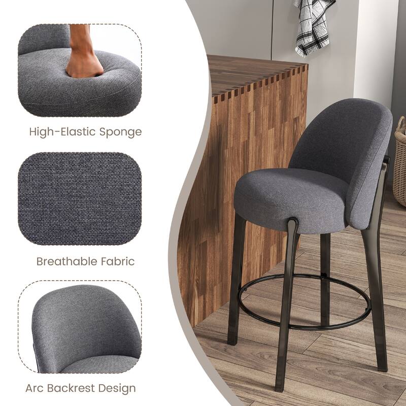 set of 4 Upholstered Counter Height Bar Stools