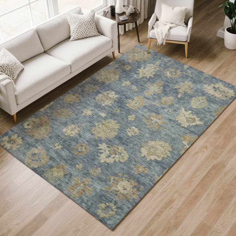 Machine Washable Indoor/ Outdoor Casual Traditional Chantille Rug
