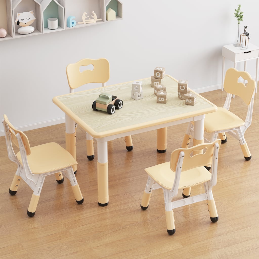 Table and 4 Chairs Set for Ages 2-10 Height Adjustable