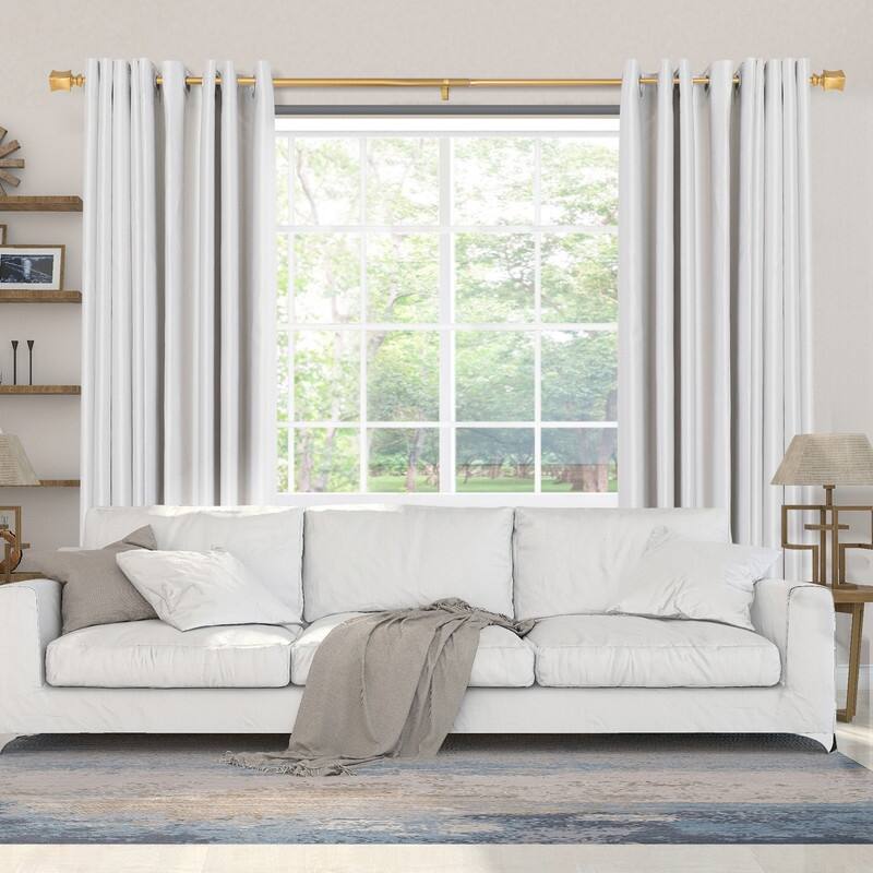 UTOPIA ALLEY Wall Mounted 3/4 Inch Curtain Rod - Curtain Rods For Windows, Adjustable Drapery Rods