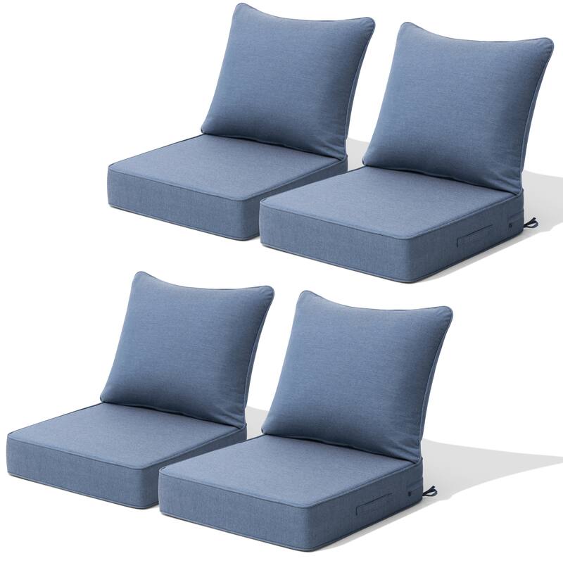 Outdoor Patio Deep Seat Sunbrella Fabric Cushion Set Chair Cushion - 4PC - Spectrum Denim