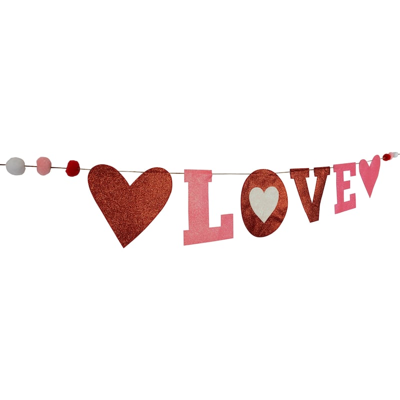 5' Glittered "Love" Valentine's Day Wall Banner Decoration