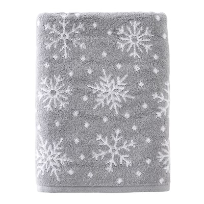 SKL Home Scattered Snowflakes Bath Towel