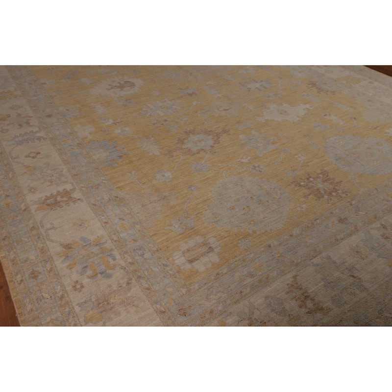 Vegetable Dye Oushak Turkish Large Rug Handmade Oriental Wool Carpet - 10'5"x 13'10"
