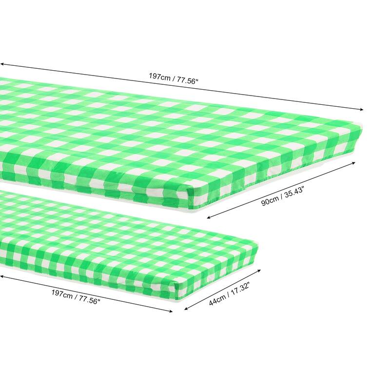 3Pcs Picnic Table Cover Bench Covers PVC Vinyl Fitted 6ft Tablecloth - 197 x 90 cm