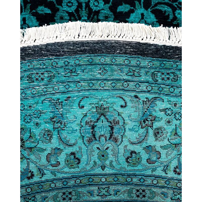 Fine Vibrance, One-of-a-Kind Hand-Knotted Area Rug - Green, 6' 7" x 6' 9" - 6' 7" x 6' 9"