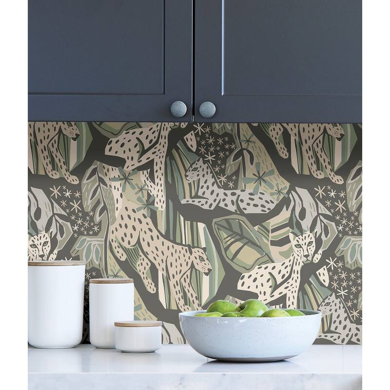 Pip & Lo Cream Grey Cat Nap Peel & Stick Wallpaper