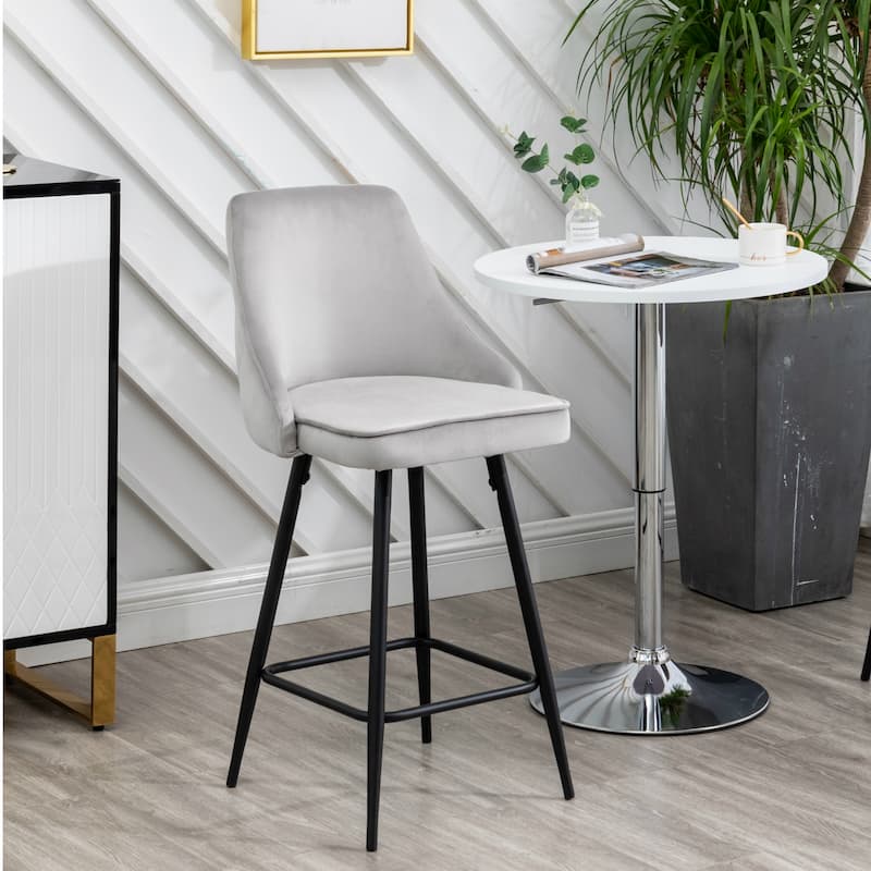 Zainab Premium Velvet Upholstered Contemporary Dining Bar Stools (Set of 2 )