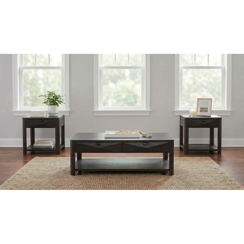 Marcelo Coffee Table Set with Storage - Coffee - 3-Piece