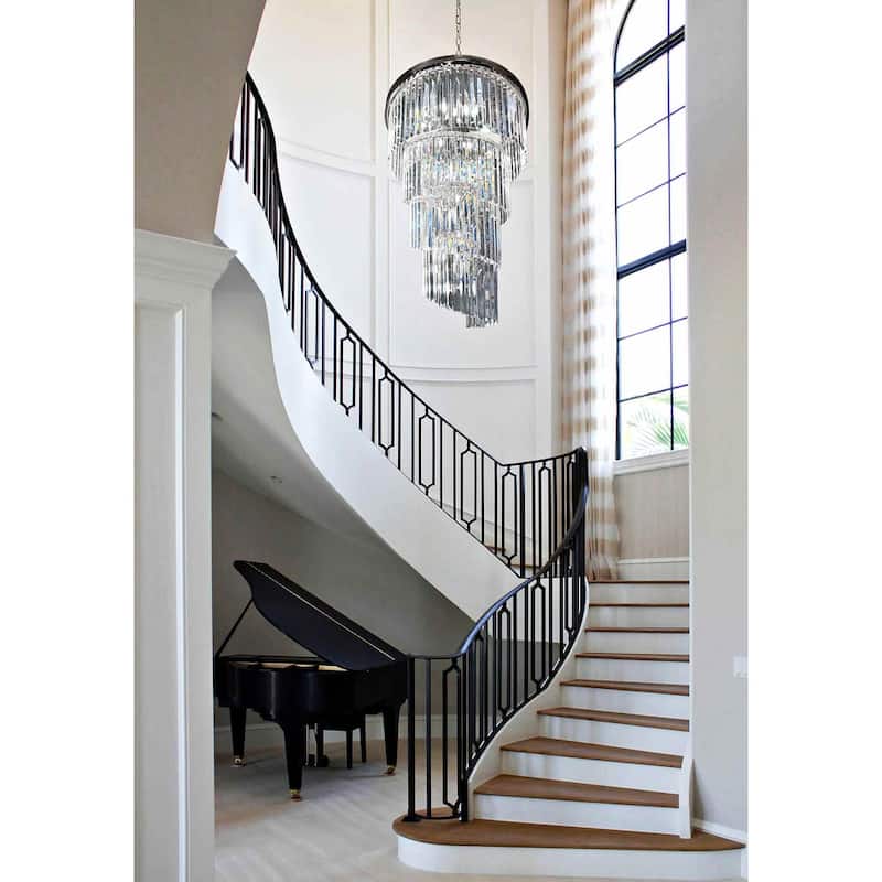 Luxury Chandelier 15 Lights Crystal 25.5" Wide Spiral shape